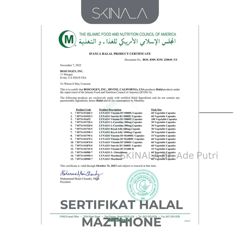 [ORIGINAL] MAZTHIONE 30KAPSUL FULL SIZE Mencerahkan Glutathione Ascorbic Acid 4