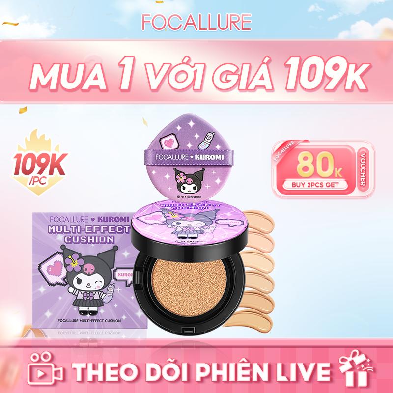  FOCALLURE X Sanrio #CallMeBeauty Cushion Phấn Nước Hỗ Trợ Chỉ Số Chống Nắng SPF50 PA++ Phù Hợp Trang Điểm Hằng Ngày 