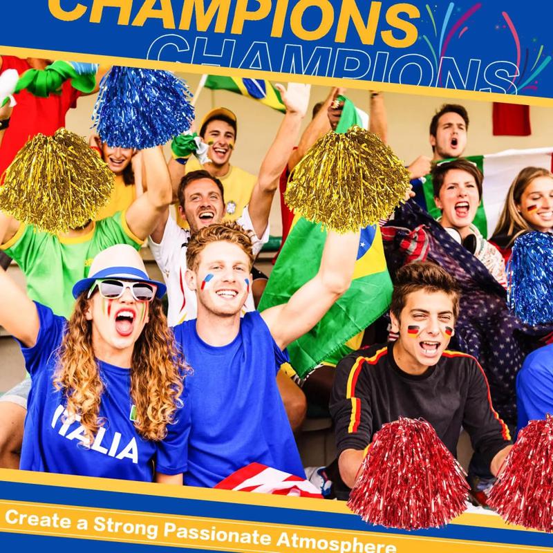 1Pair Cheerleading Pompom for School Sports Festival Cheerleaders Pompoms Party Decorations