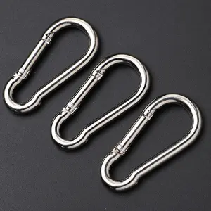 Carabiner Hook Screw Lock Hammock Mountaineering Karabiner Nut Snap Hook Stainless Steel Pengait