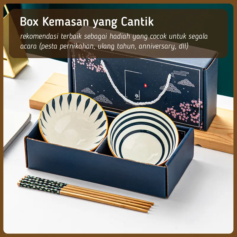 KERAMIK SET MOTIF BIRU 1 | HAMPERS PORCELAIN SET | SET HAMPERS GIFT BOX KERAMIK MAKAN 5