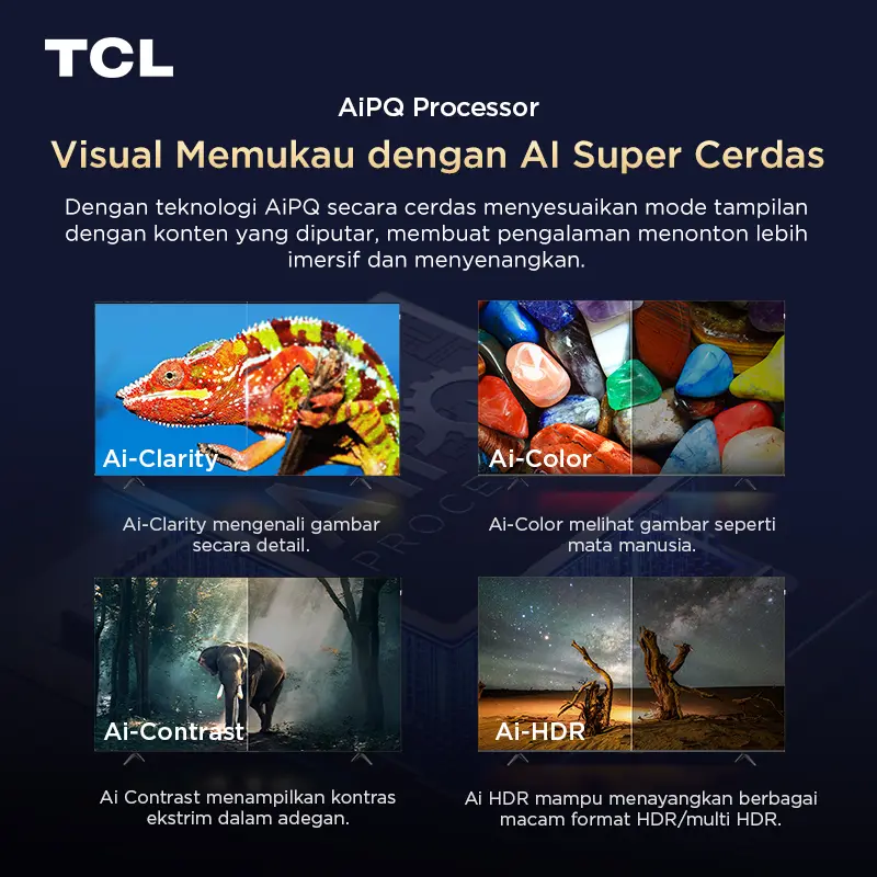 TCL AI 4K Google TV 43 inch V6C - AiPQ Processor - MEMC - HDR 10 - HVA Panel - Multiple Eye Care - Dolby Audio (Model: 43V6C) 3