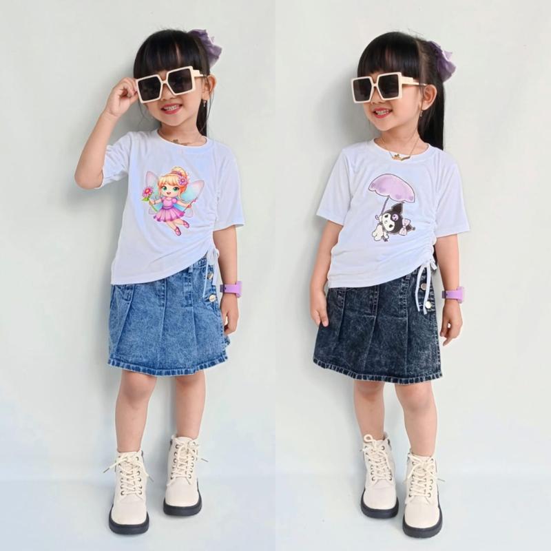 SETELAN ROK CELANA JEANS TIGA KANCING ANAK PEREMPUAN 0