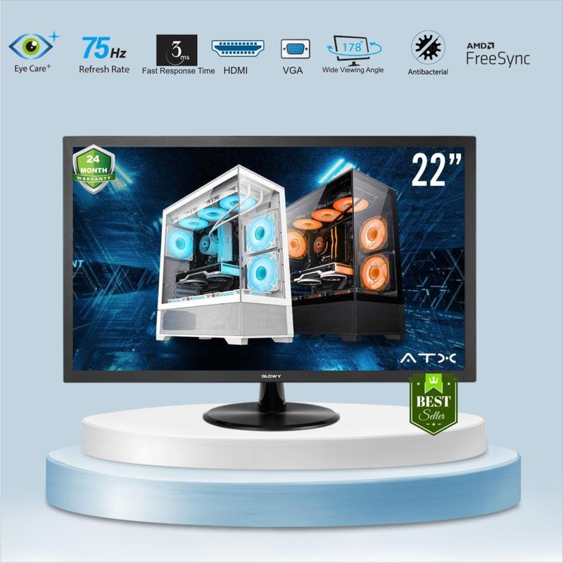  GLOWY Màn Hình GW22 22" inch Full HD 1920x1080 75Hz 220cd m2 Eye Care+ VGA HDMI Bảo Hành 2 Năm 