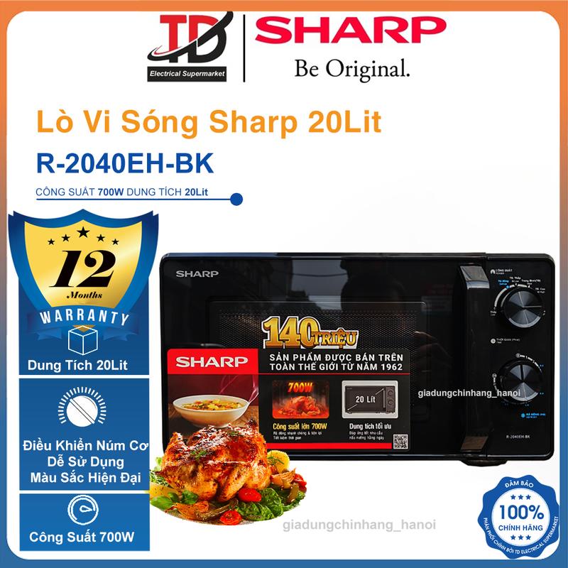Lò Vi Sóng Sharp R-2040EH-BK, Dung Tích 20Lit - Công Suất 700w, Hàng chính hãnġ