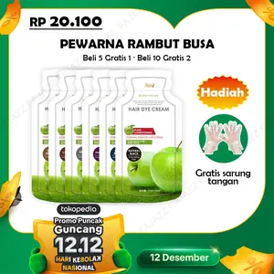 Fajazz【5pcs】03.Pewarna rambut berbahan dasar tumbuhan，Pewarnaan rambut dan perawatan rambut 2 in 1，Hitam bisa menutupi uban,