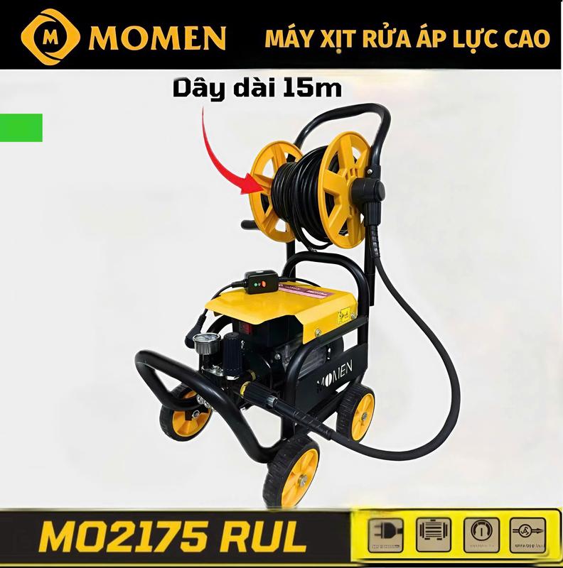  Máy Rửa Xe Momen 2175RUL - Có Rulo Cuốn Dây Và Khung 4 Bánh Xe - Lõi Đồng - Dây Dài 15m 