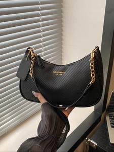 Bolso vintage de mujer para hombro y cruzado, correa ajustable, cierre con cremallera, material de cáñamo, elegante bolso para todas las estaciones