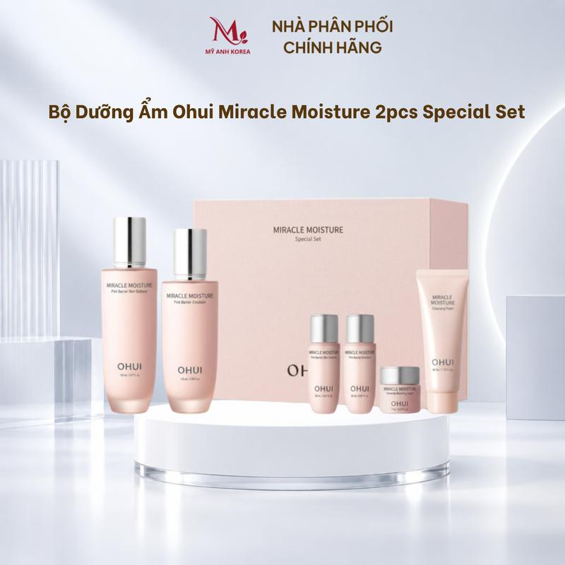 Bộ dưỡng ẩm OHUI Miracle Moisture 2pcs Special Set – Cấp ẩm chuyên sâu, củng cố hàng rào bảo vệ da, giúp da mềm mại, căng mướt và hạn chế khô ráp