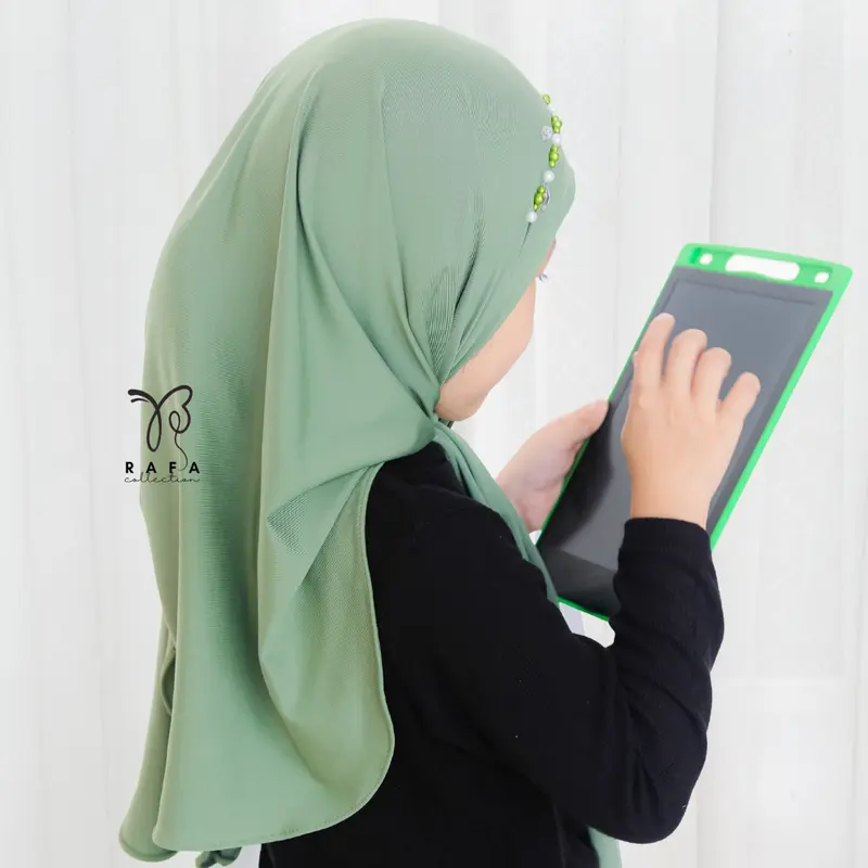 kerudung Pashmina Anak Instan Payet | Pashmina Instan Jersey Premium Polos Nyaman Muslim Variasi Jilbab Kerudung untuk bayi dan balita Serut 1