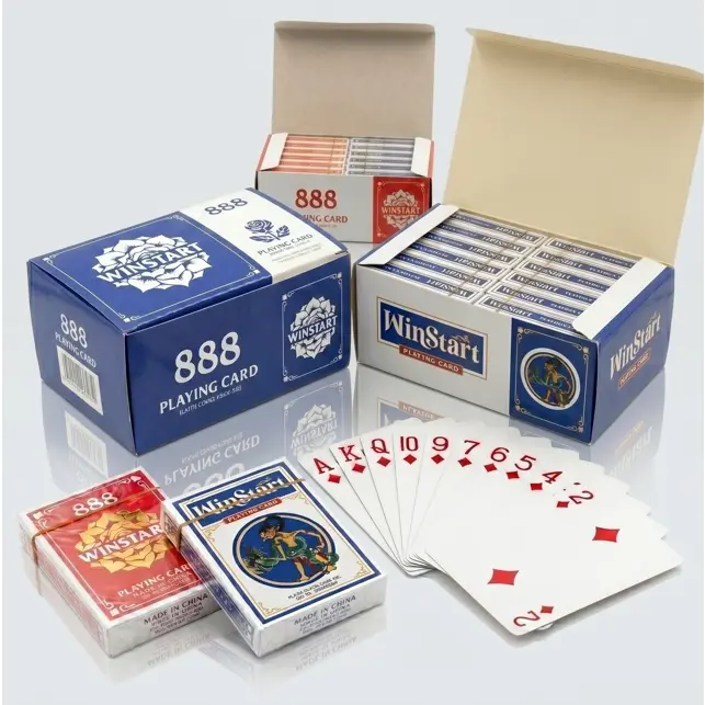 (1 Lusin = 12 box) Kartu Remi Winstart Premium Playing Cards Poker Size Plastic Coated Wayang Anti Air