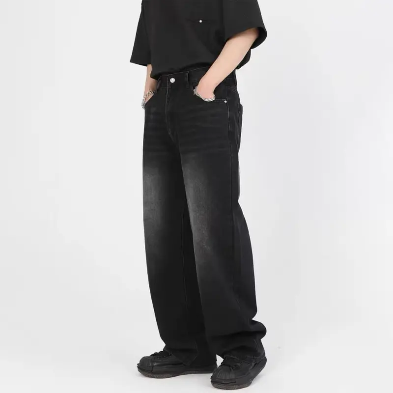 Celana Jeans Pria Baggy Pants Oversize Nyaman dan Murah Basic Denim Celana Skena Loose Panjang Santai Stretch Keren 13 Oz Denim Straight Loose Reguler Non Stretch Button Nikel Rivet Nikel Size 27-38 1