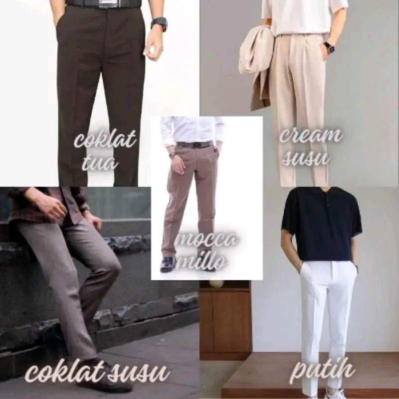 CELANA FORMAL PRIA WOLL PREMIUM UKURAN 27-38 Slim-fitting