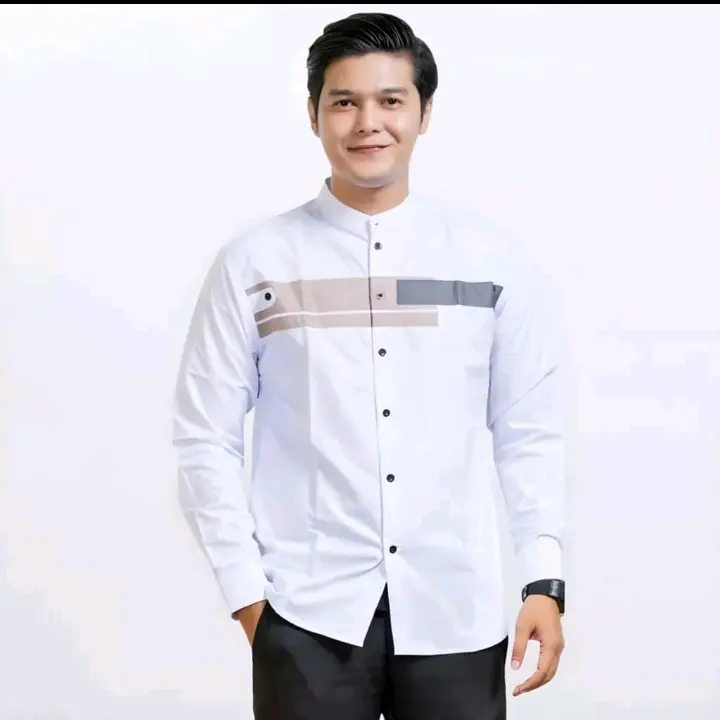 Baju Koko Pria Dewasa Lengan Panjang Motif Jordan Full Katun