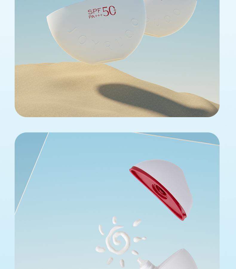 Product Introduction of [JOYRUQO authentic] Feather-like watery sunscreen lotion SPF50+ facial UV protection high-power sunscreen moisturizing cream 80g + free gift sunscreen 16g Skincare Moisturizer 17