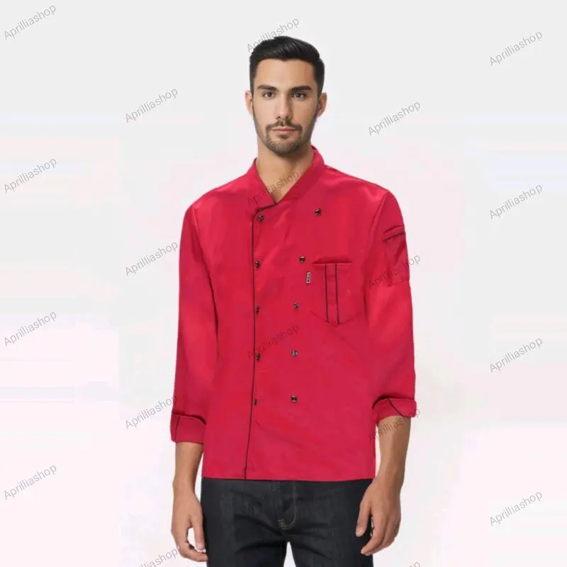 Baju Koki Seragam lengan panjang Koki Terlaris Hitam Putih Pria Wearpack Pendek Safety Atasan Katun Kerja 2