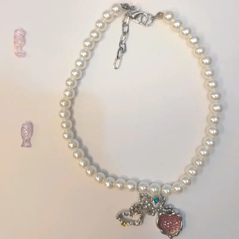 Kalung Kucing Cantik dan Lucu dengan Manik Mutiara 5