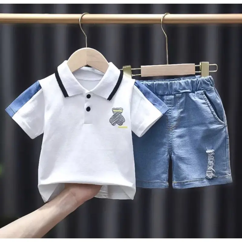 baju anak setelan anak kerah denim 1- 5 thn