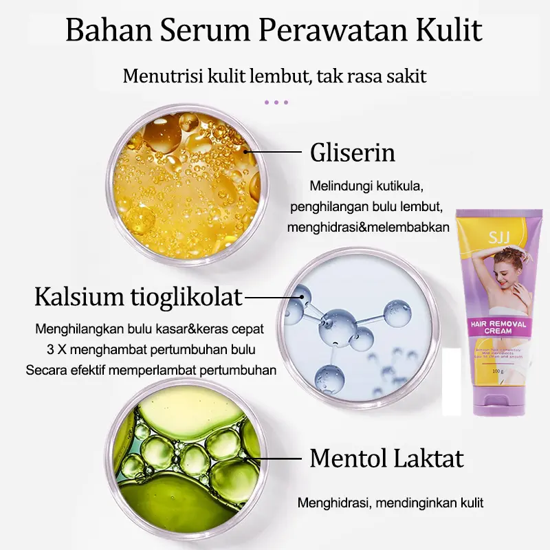 [PROMO SPESIAL] SJJ Depilatory Hair Removal Cream - Pembersih Bulu Wax Perontok Waxing Ketiak Muka Acid 5