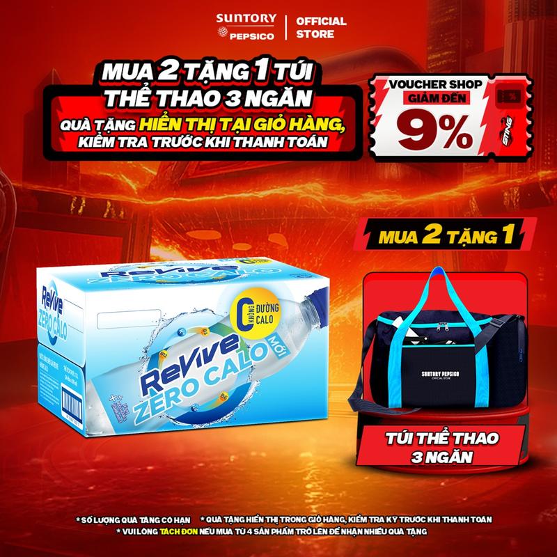 [DEAL SỐC] Thùng 24 Chai Nước Điện Giải Thể Thao Revive Không Calo, Không Đường (450ml/chai)