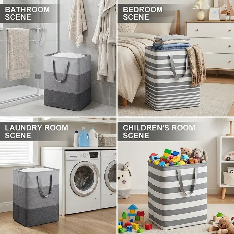 BITCBae Baju kotor keranjang Kapasitas Besar Penyimpanan Laundry Bag Kotor Cucian Serba a - L ht-Gray