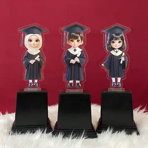 Piala Akrilik Wisuda Anak Souvenir Hadiah Tropi Bahan Akrilik Plus Tatakan Variasi Perempuan, Laki-laki, Perempuan Hijab Piala Anak Wisuda SD SMP SMA SMK