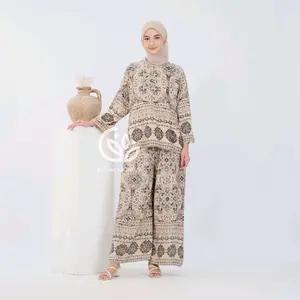 one set melinda rayon premium busui setelan wanita atasan bawahan celana panjang batik adem nyaman tebal