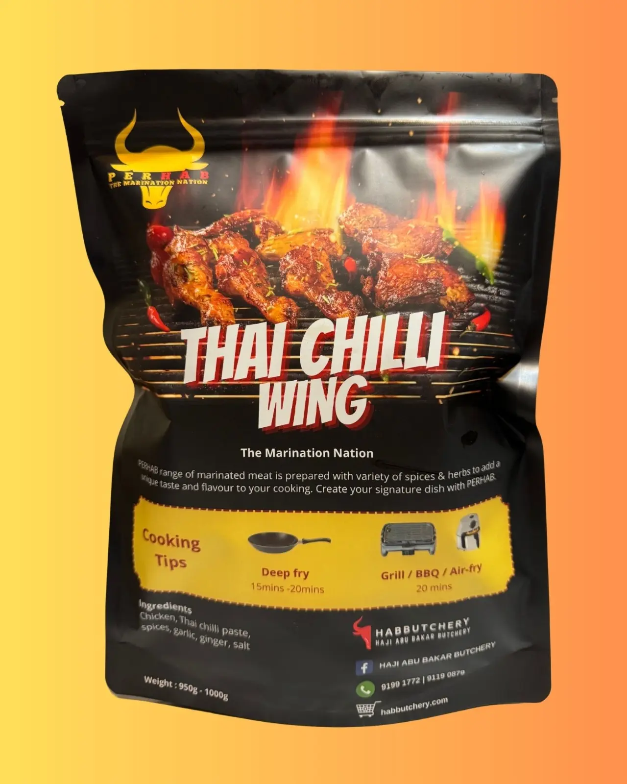 Marinated thai chilli chicken wings