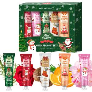 女性用ハンドクリームギフトセット、バレンタインデー＆クリスマステーマ、旅行用乾燥肌用ローション、母へのプレゼントに最適、5個入り/箱、30gずつ