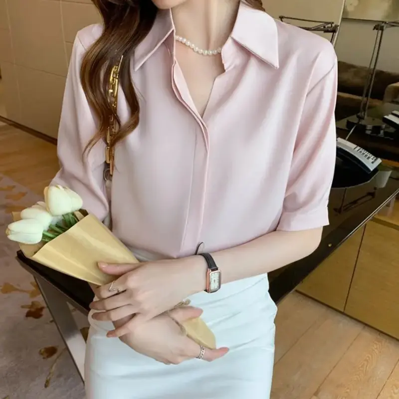 Atasan Kemeja Lengan Pendek Wanita Formal dan Non Formal - Baju Cewek 4