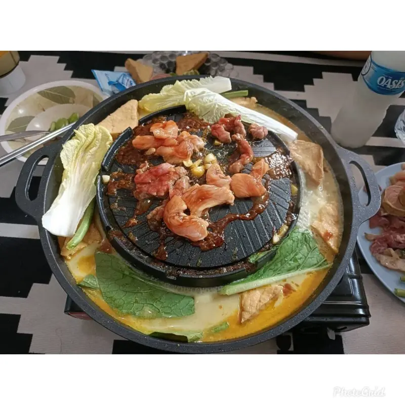 Happy Home Sukiyaki Bulgogi Pan 2 in 1 Panci Steamboat Marble Grill Pan Shabu Sonifer 1