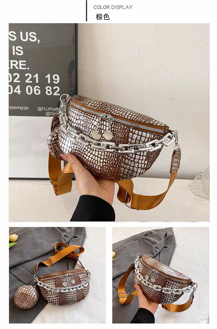 Product Introduction of Crocodile Women Chest Bag High Quality PU Leather Crossbody Bags For Girls Luxury Decoration Female Shoulder Bags 15