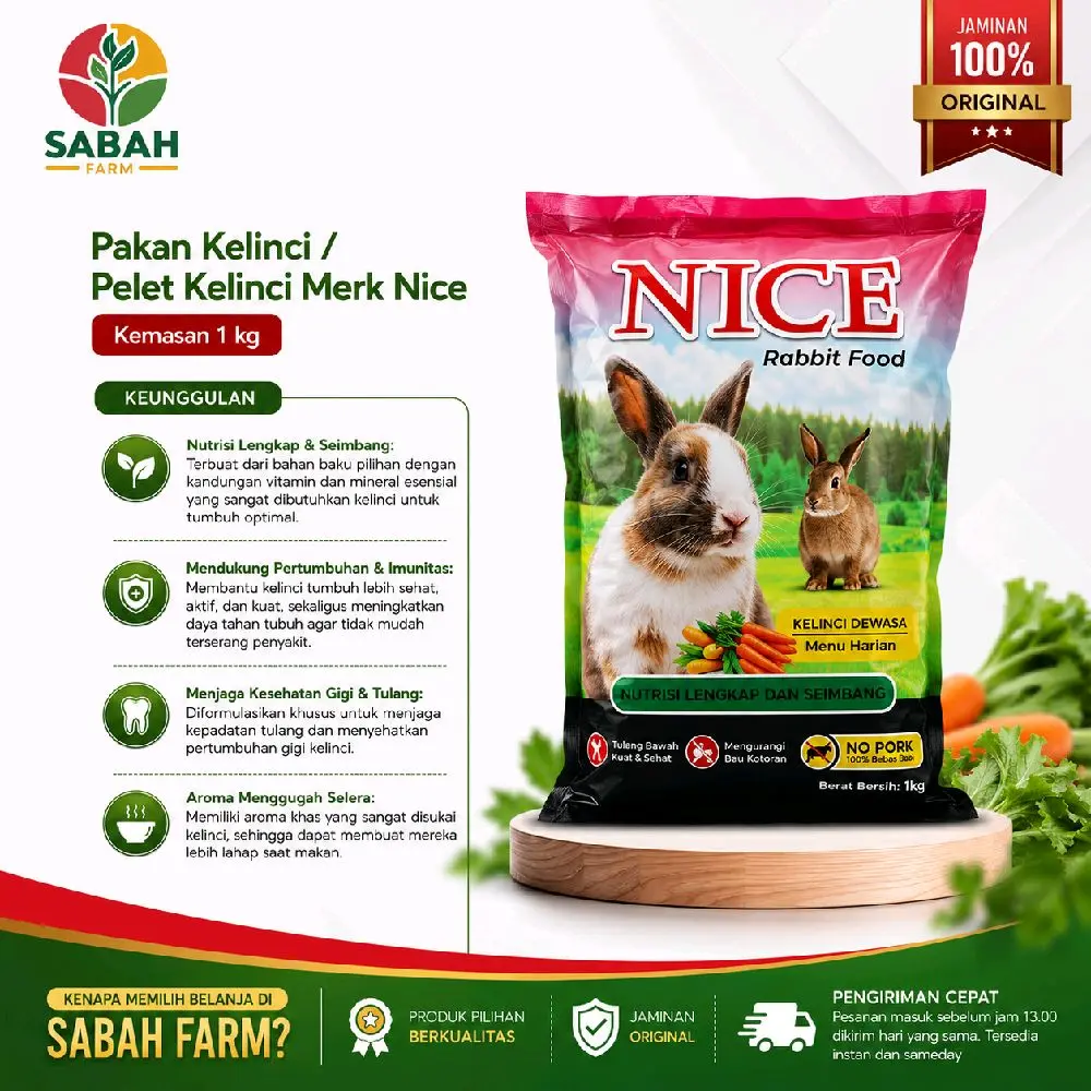 Makanan Kelinci Nice Pellet Kelinci 1 kg Original Fast Delivery