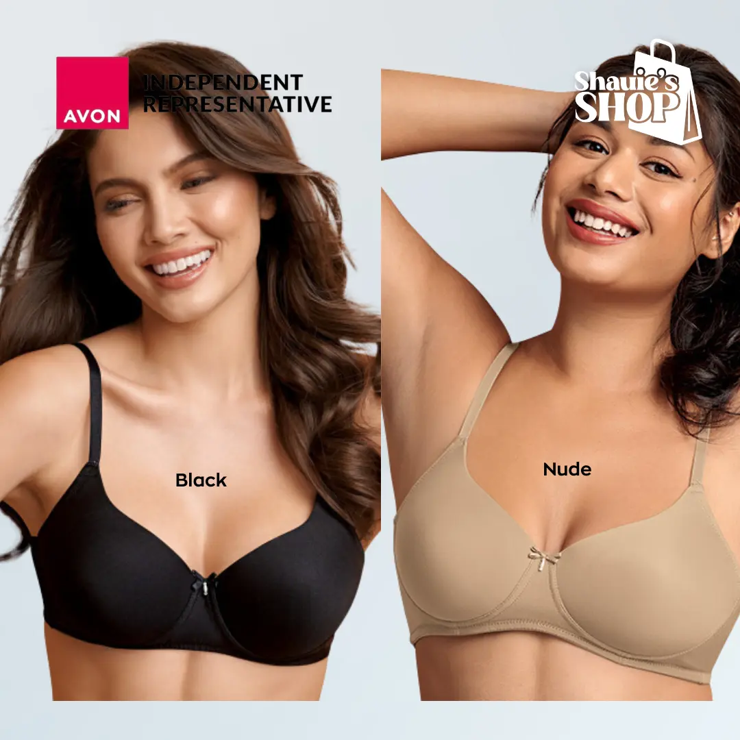 AVON 1-PC Salma Non-wire T-shirt Brassiere – Black, Nude (Sizes 32A–38B)