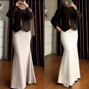 Lunar Mermaid Skirt Scuba Premium Rok Mermaid Basic Polos Maxi Siluet Ramping Feminin Nyaman untuk Daily Wear Kerja Kuliah atau Acara Semi-Formal Bahan Tebal Adem dan Tidak Menerawang - Fit