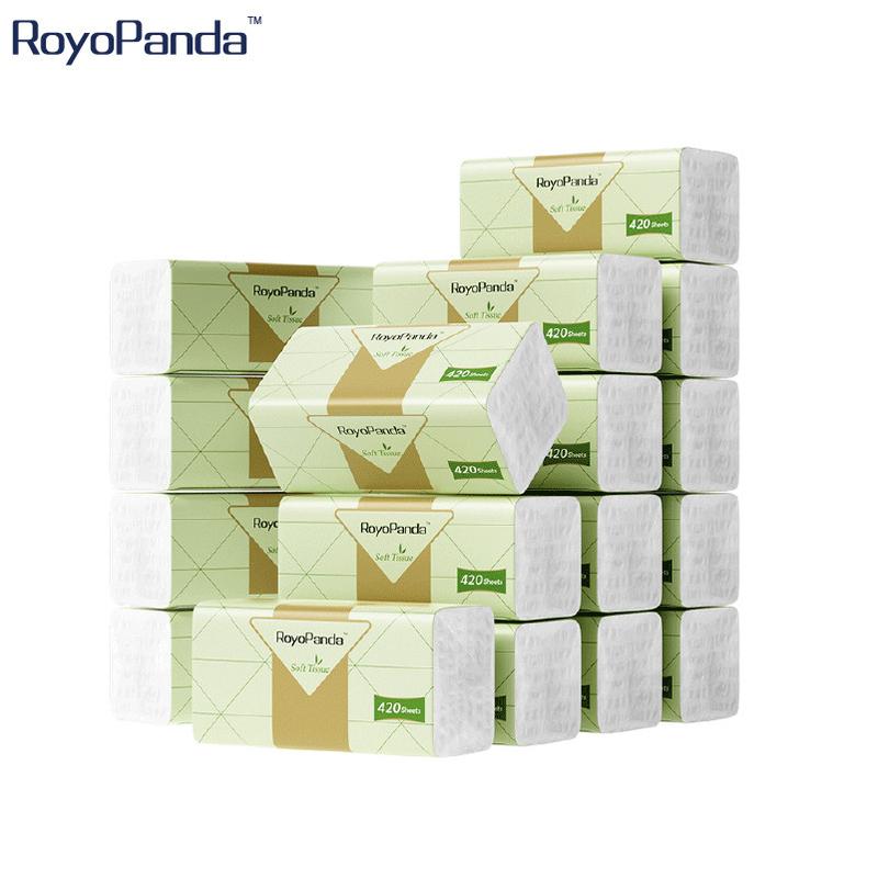 【8 Gói  Khăn Giấy Lau Sạch ROYOPANDA - Bột Tre Nguyên Chất, GB/T 20808, giấy topgia hàng chính hãng, giấy ăn cao cấp, giấy ướt mini bỏ túi