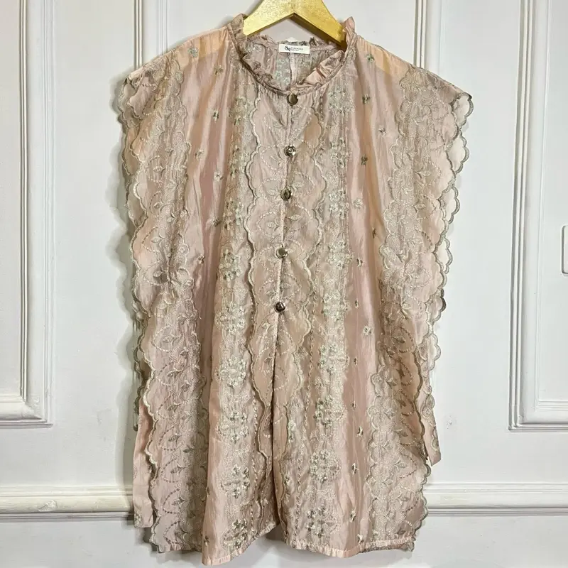 Emily Vest Outer by Syazwana Mecca| Papersilk Tencel Bordir Coquette All Size Tali Samping | Rompi  Wanita  Cantik Atasan 2