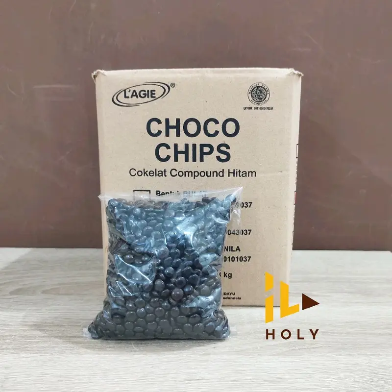 LAGIE Chocochip 1/2 Bulat 100gr 250gr 1kg Repack / Lagie Chocochip Coklat Topping Kue 0