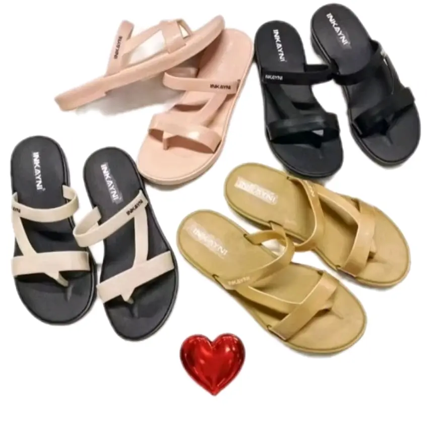 Sendal Inkayni Wanita Jepit Korea Style Remaja Dewasa 36-40 - Fashion Sandal Hitam Karet