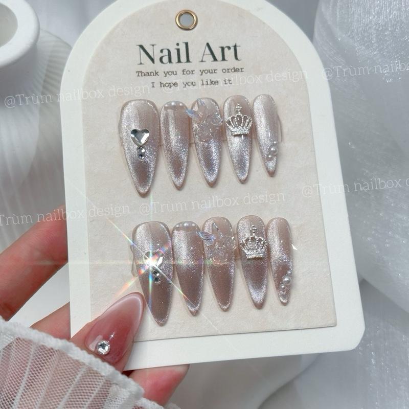 T12 Nailbox Sơn Thạch Cam Mix Mắt Mèo Kim Cương - Sản phẩm thiết kế thủ công