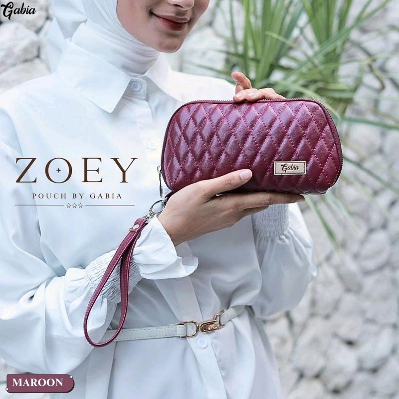 GFR - Zoey By Gabia Pouch wanita simpel  pouch bordir terbaru murah/multifungsi muat make up/hp bahan kulit sintesis 2