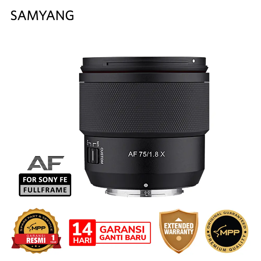 Lensa Kamera Samyang AF 75mm F1.8 X compatible for Fuji X