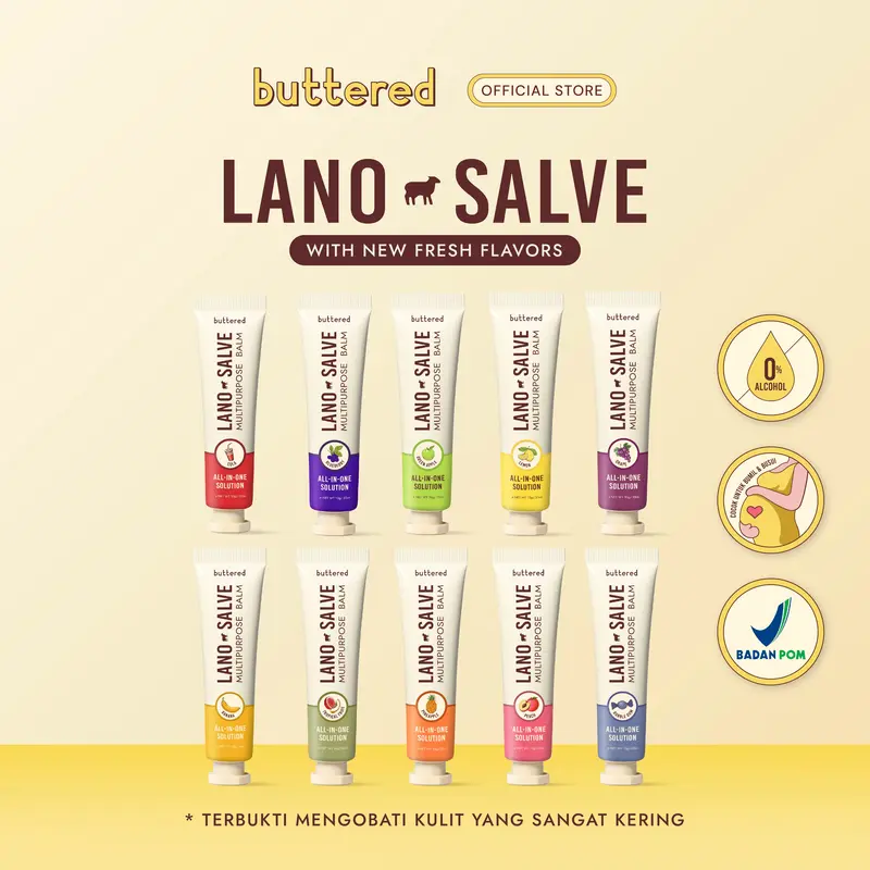 Buttered Lanosalve Multipurpose Balm Scented (Varian) Solusi Kulit Kering Pecah Pecah Salep Multifungsi with Lanolin 0