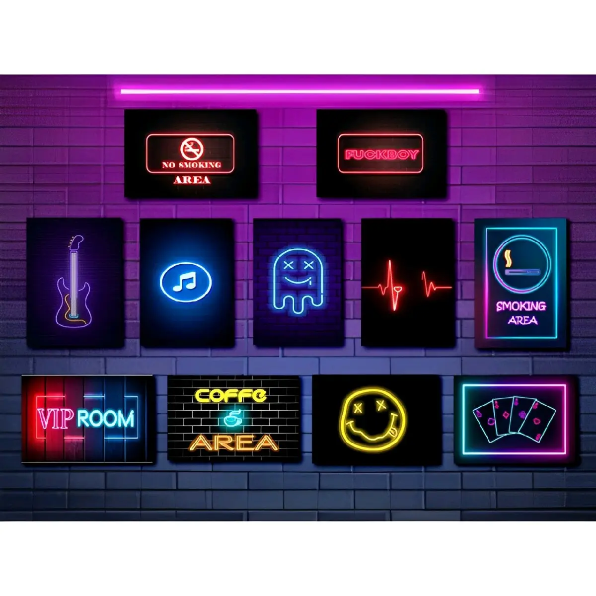 dekorasi Poster Kayu Neon Aesthetic Panjangan Walldecor 20x30, Laminasi Doff/Glosy, Kertas Art Carton, Desain Kekinian Dinding mendunia modern Kamar Tidur Selebritas laminasi glossy Melamine Ruang Kerja home decor accessories hiasan poster neon estetik fo