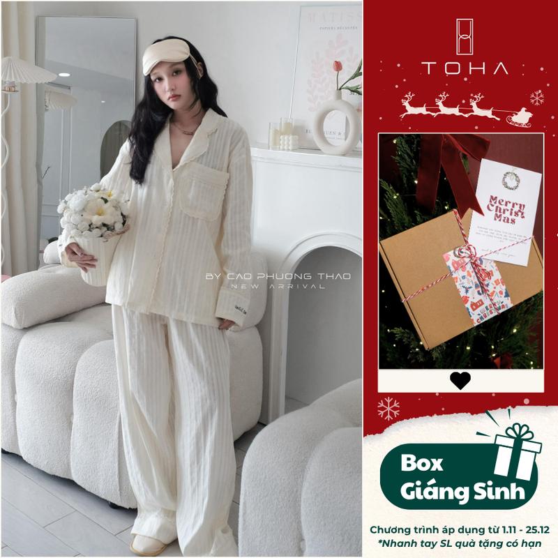 BESTSELLER Toha Homewear Bộ Đồ Ngủ Kẻ Sọc Pijama Nữ Form Siêu Rộng Until Tomorrow