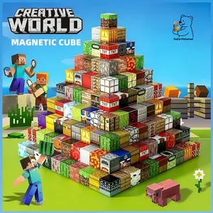 Mainan Edukatif Magnet Minecraft BlockSet My World Magnetic 4D Cube MagnetikBalok Mikey Blok Games