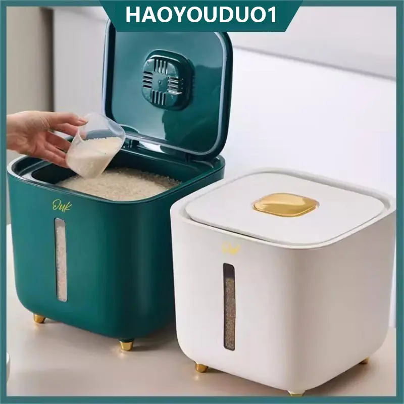 5/10 KG Rice Storage Box Grain Container Household Cereal Rice Bucket Insect and Moisture Proof Sealed Kitchen Organizer