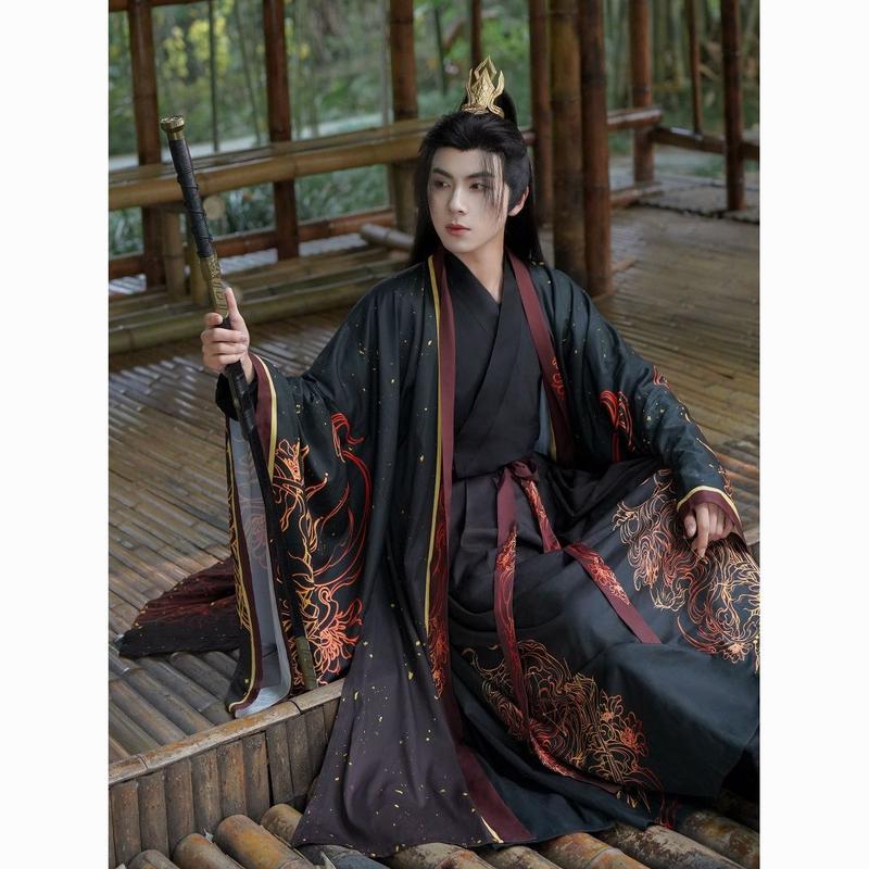 Yun Kuo Xiaotai Trang phục Hanfu truyền thống dành cho nam giới, tay áo rộng,…