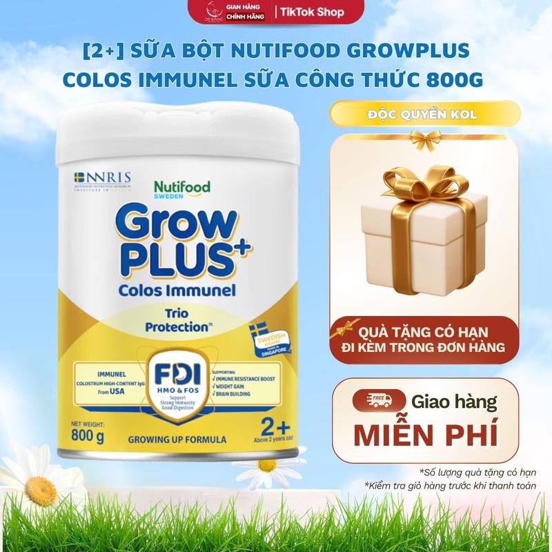 Live Daily 2+ Sữa Bột Nutifood Grow Plus+ Colos Immunel Lon 800g