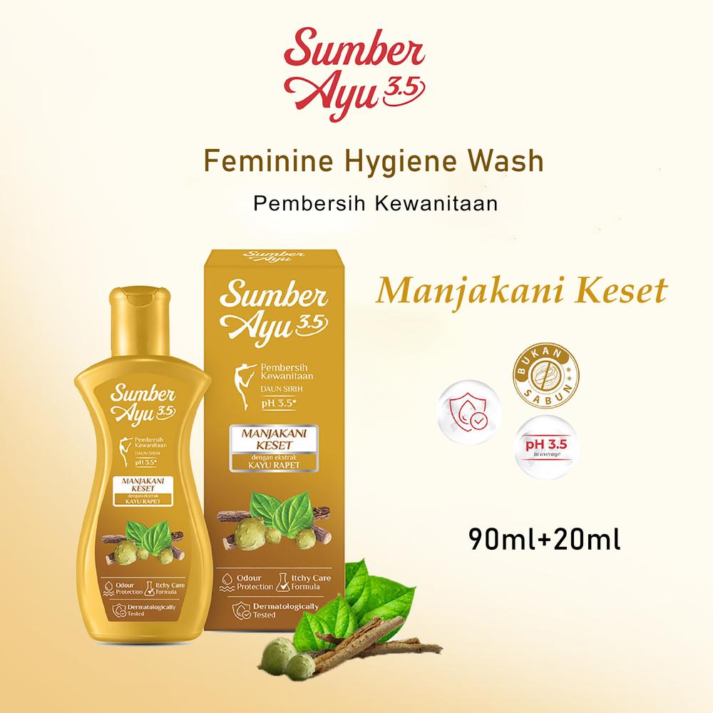 Sumber Ayu Feminine Hygiene Wash Manjakani Keset 90ml+20ml - Perawatan Keputihan - Kayu Rapet